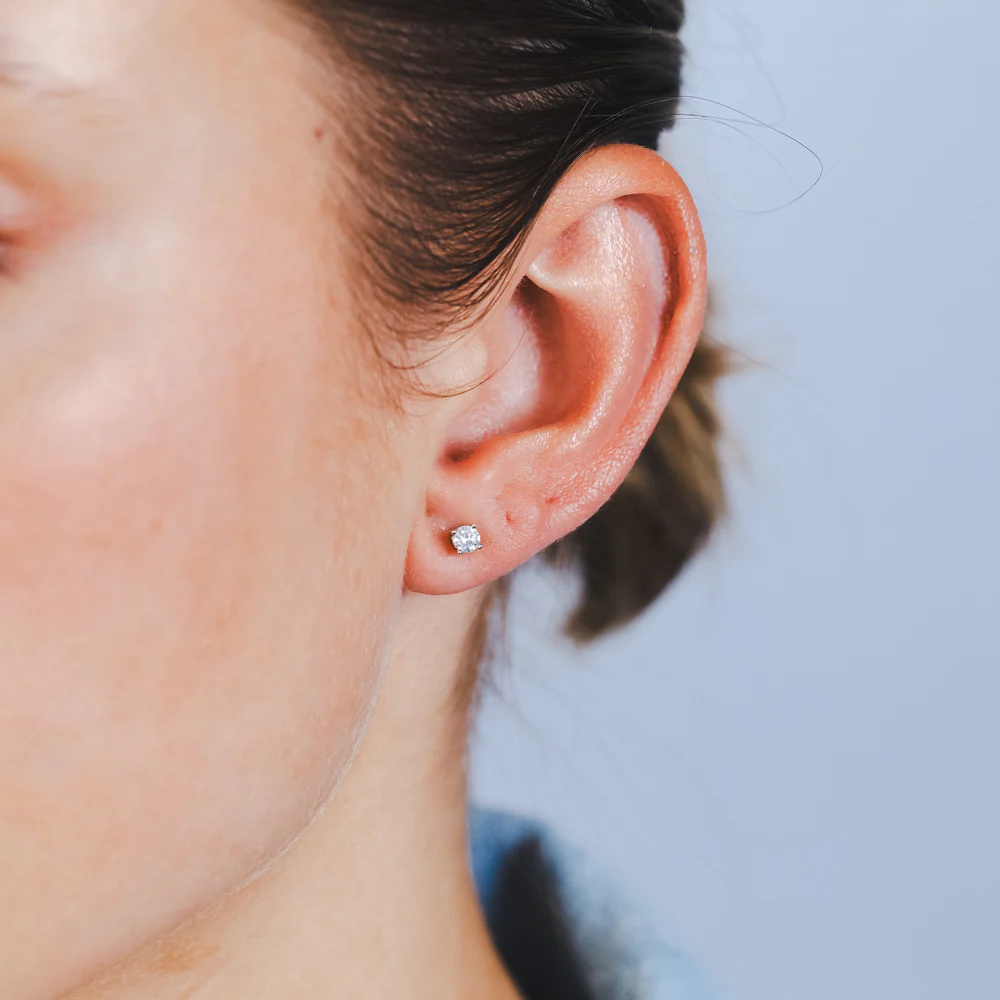 1/5 Carat Diamond Stud Earrings in Sterling Silver - Image 2