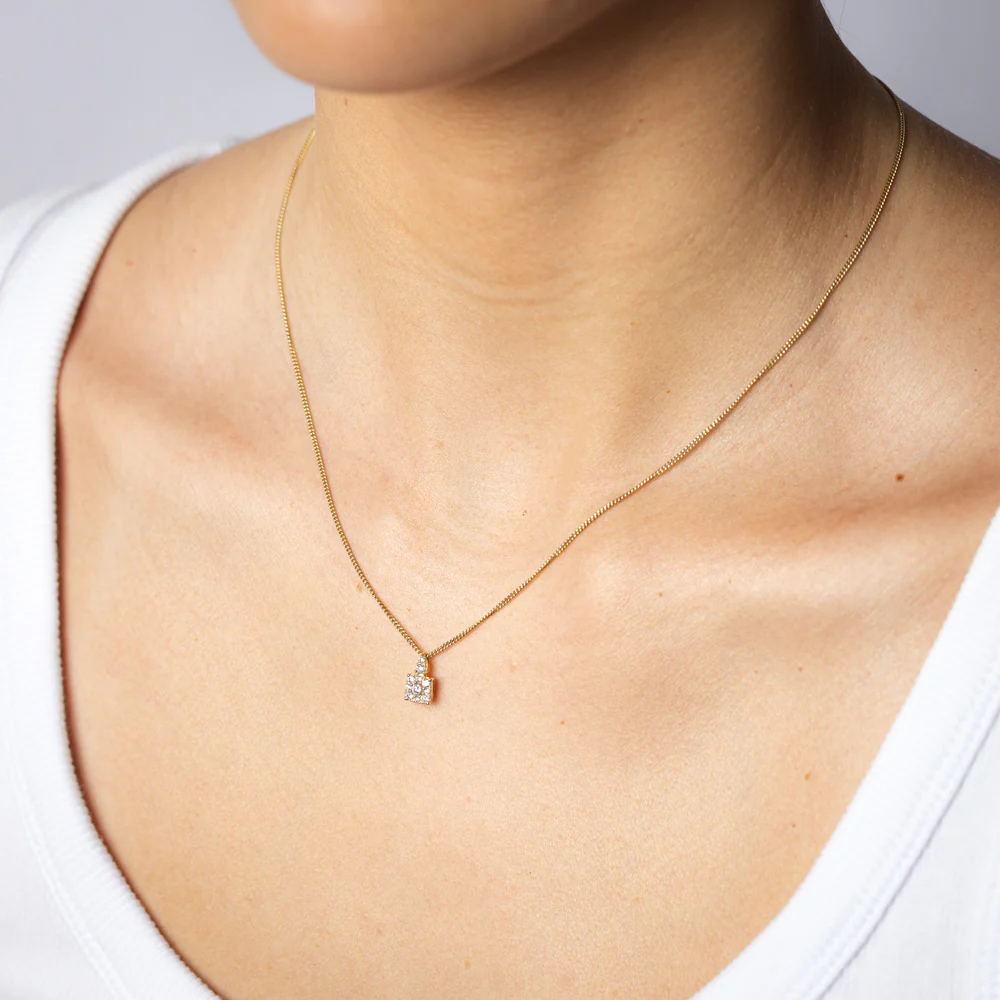 1/5 Carat Natural Diamond Pendant in 9ct Yellow Gold - Image 2