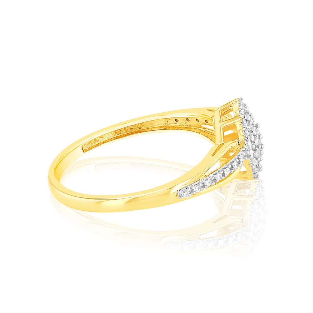 1/6 Carat Diamond Dress Ring in 9ct Yellow Gold - Image 2