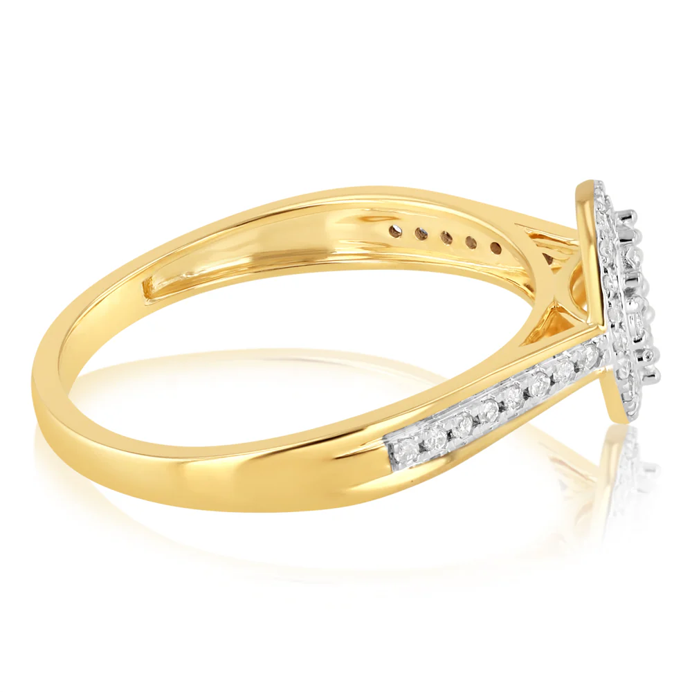 1/6 Carat Diamond Dress Ring in 9ct Yellow Gold - Image 2