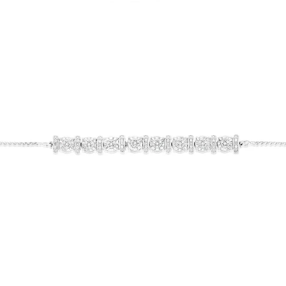 1/6 Carat Diamond Fancy Bracelet in Sterling Silver - Image 2