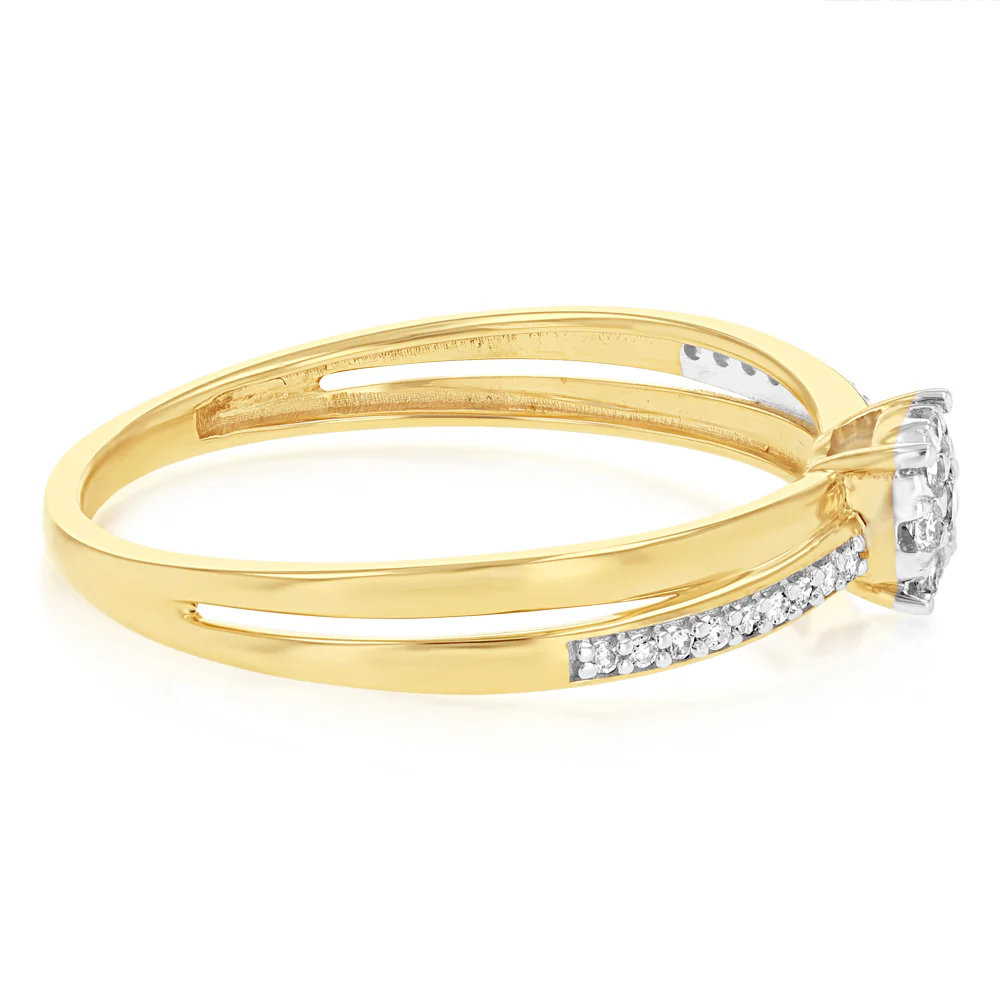 1/6 Carat Diamond Ring in 9ct Yellow Gold - Image 2