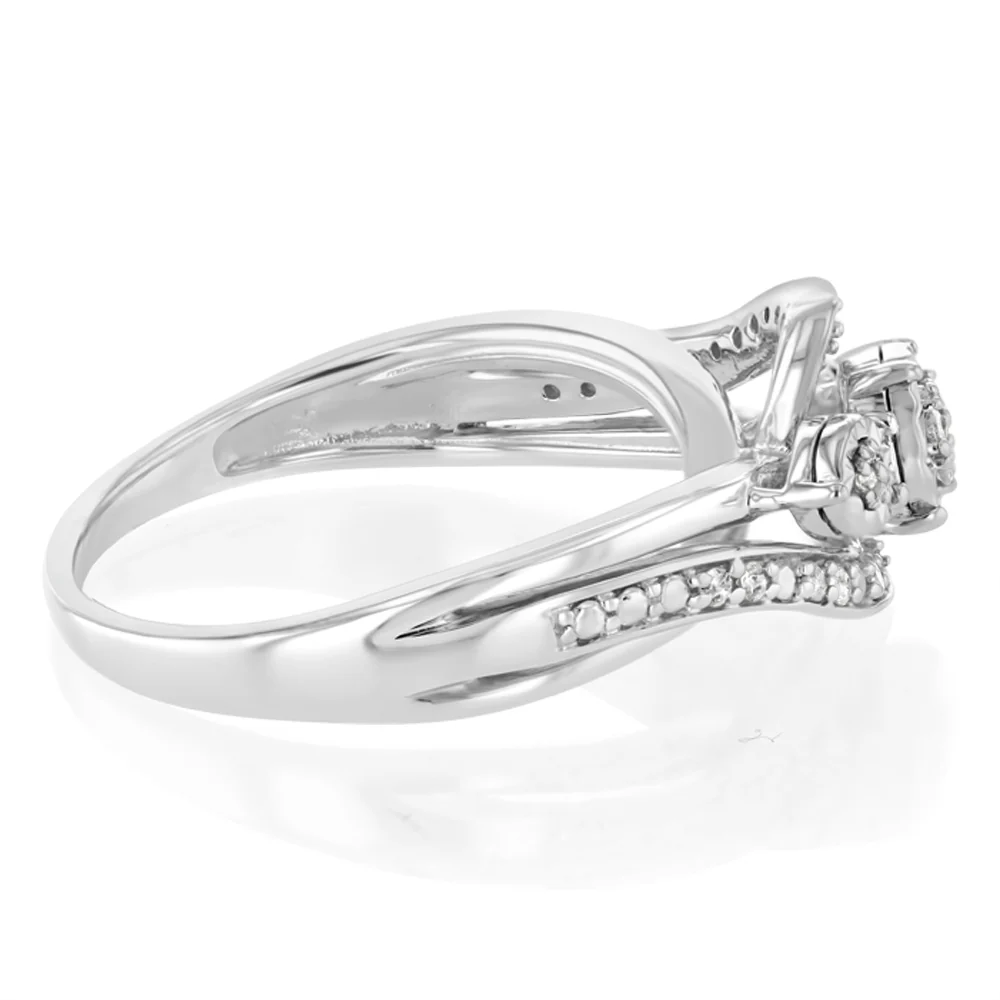 1/6 Carat Diamond Ring in Sterling Silver - Image 2