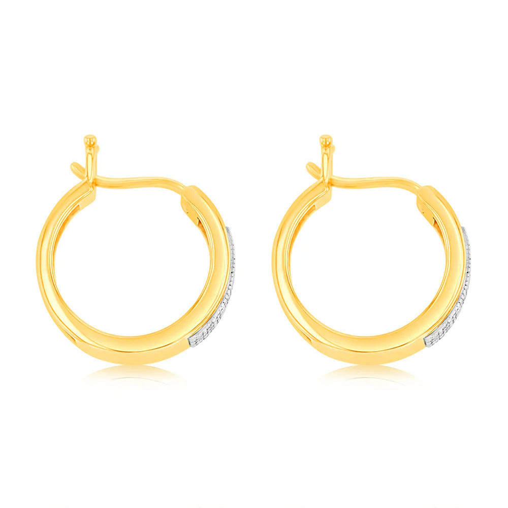 1/6 Carat Luminesce Lab Grown Diamond Hoop Earring in 9ct Yellow Gold - Image 2