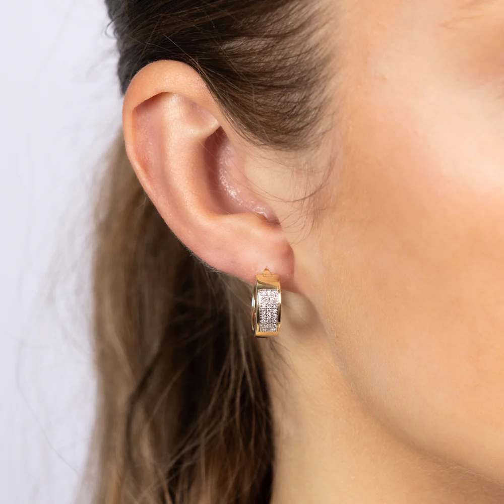 1/6 Carat Luminesce Lab Grown Diamond Hoop Earring in 9ct Yellow Gold - Image 3
