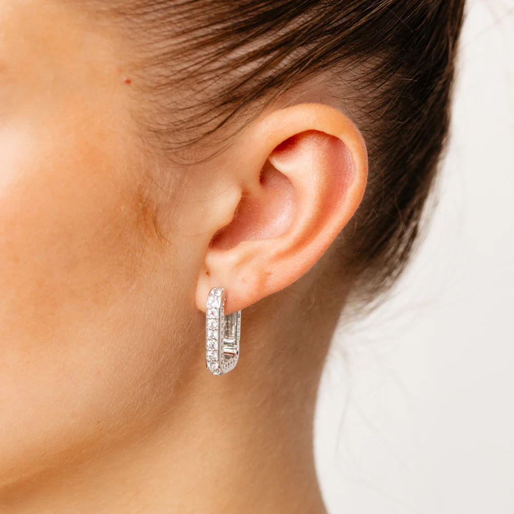 1.70 Carat Sky Blue Topaz Hoop Earring in Sterling Silver - Image 3