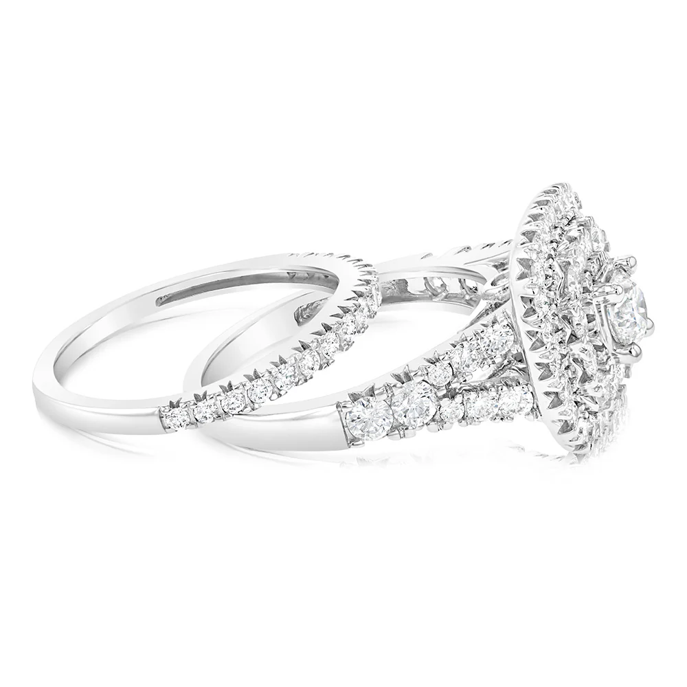 1.90 Carat Diamond Cushion Shape Bridal Set in 10ct White Gold - Image 2