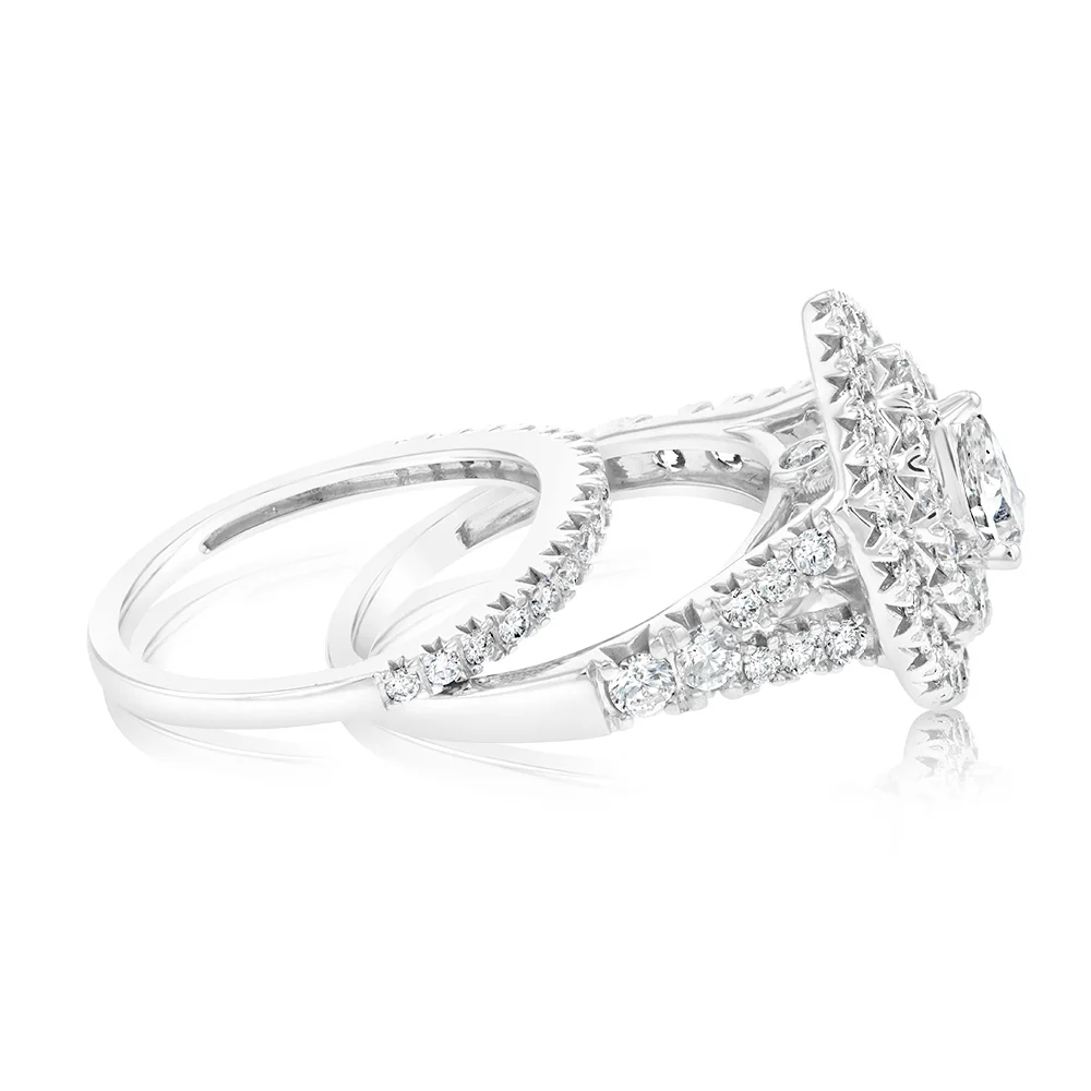 1.90 Carat Diamond Pear Cut Bridal Set in 10ct White Gold - Image 2
