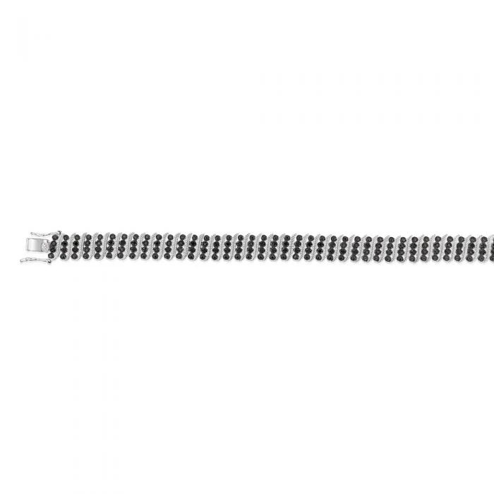 1 Carat Black Diamond Tennis Bracelet in Silver - Image 2