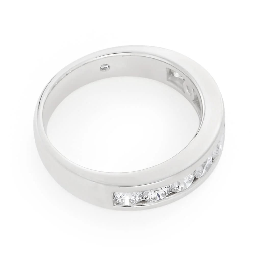 1 Carat Channel Set Flawless Cut 18ct White Gold Diamond Ring - Image 2
