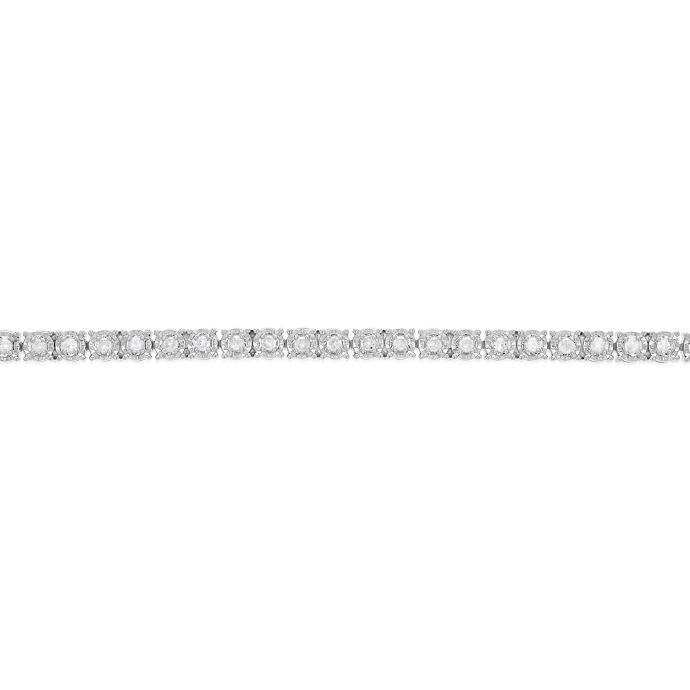1 Carat Diamond 18cm Tennis Bracelet with Brilliant Cut Diamonds in Sterling Silver - Image 3