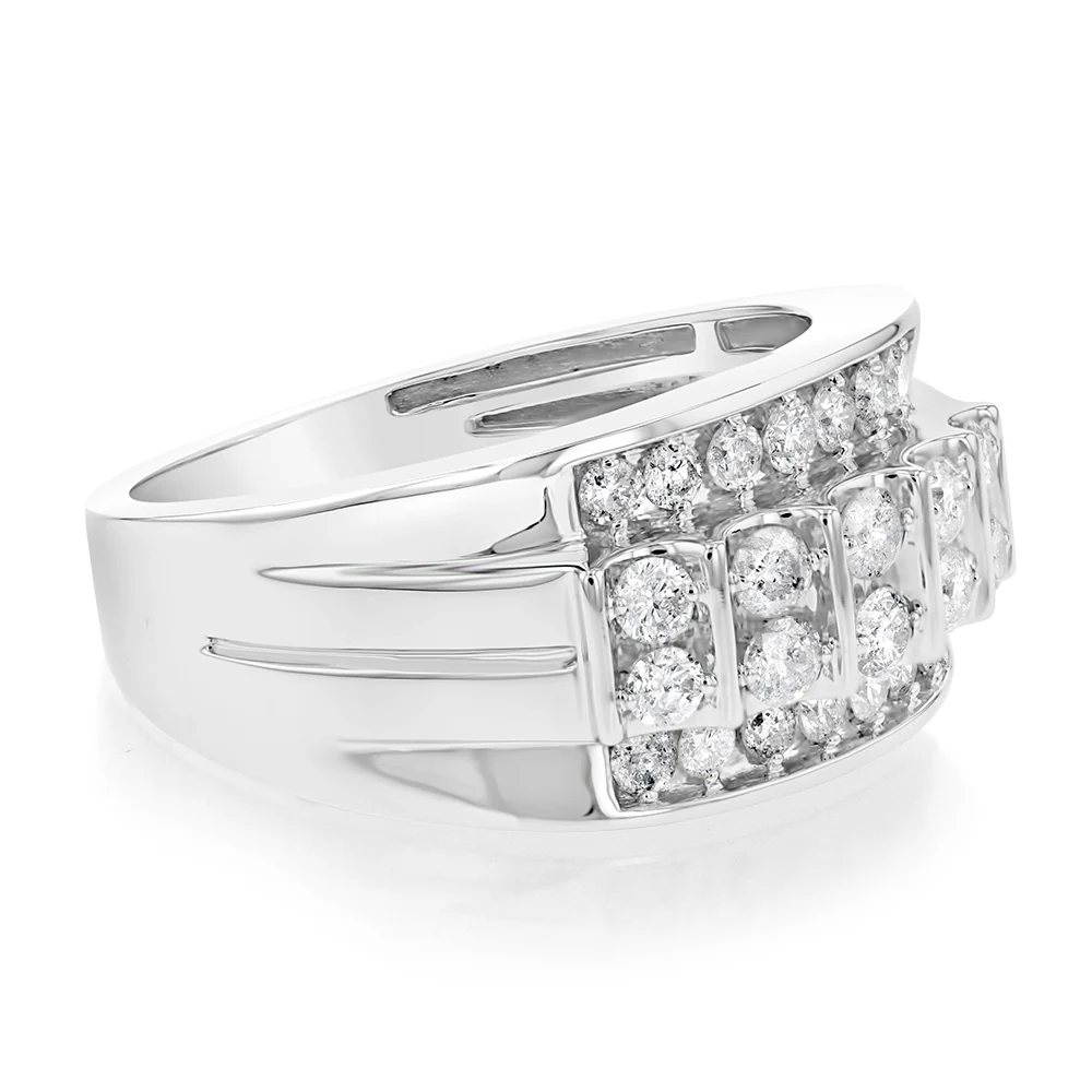 1 Carat Diamond Gents Ring in 10ct White Gold - Image 2