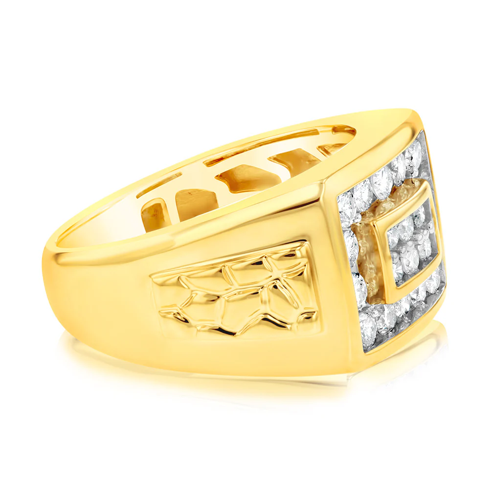 1 Carat Diamond Gents Ring in 10ct Yellow Gold - Image 2