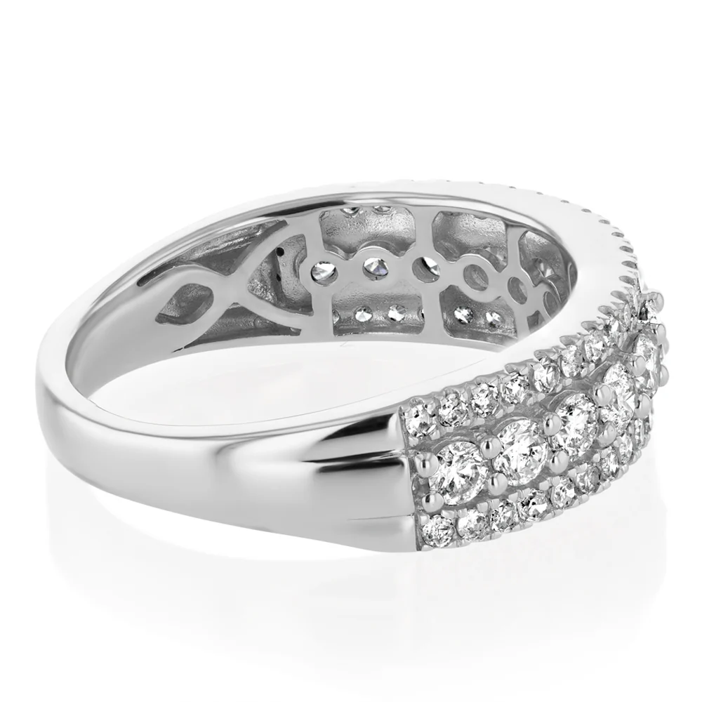 1 Carat Diamond Ring Band in 18ct White Gold - Image 2