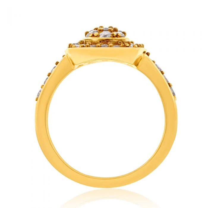 1 Carat Diamond Ring In Gold Plated Sterling Silver - Image 2