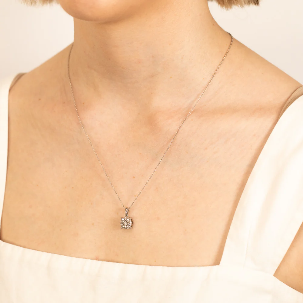 1 Carat Diamond Solitaire Earring & Pendant Set in Sterling Silver - Image 3