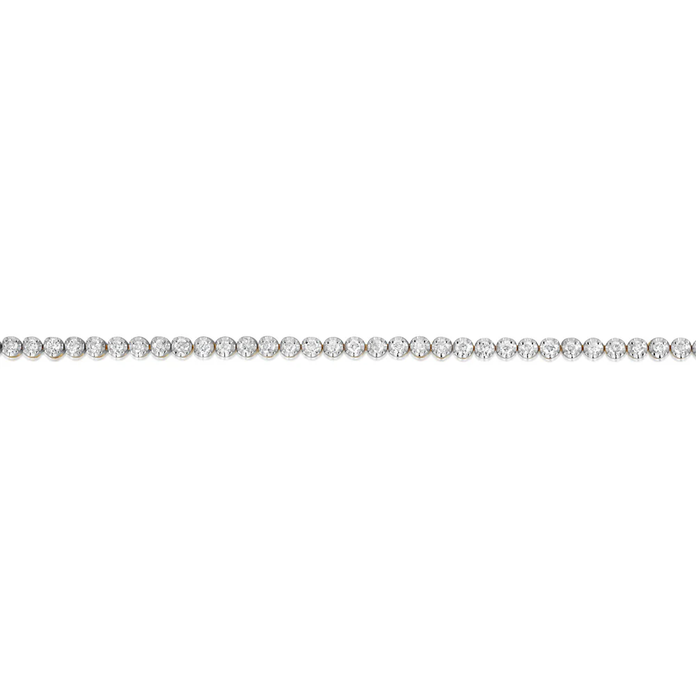 1 Carat Diamond Tennis Bracelet 17.5 cmin 9ct Yellow Gold - Image 2