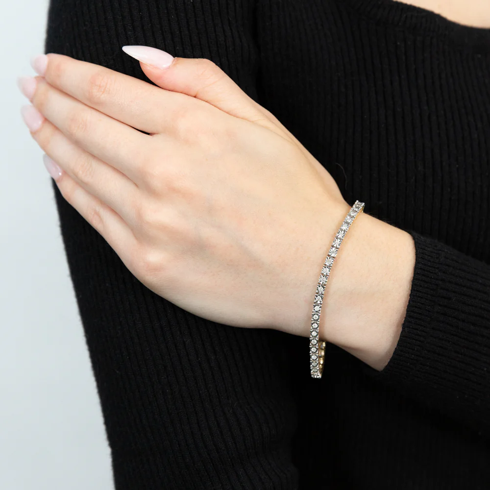 1 Carat Diamond Tennis Bracelet in 9ct Yellow Gold - Image 5