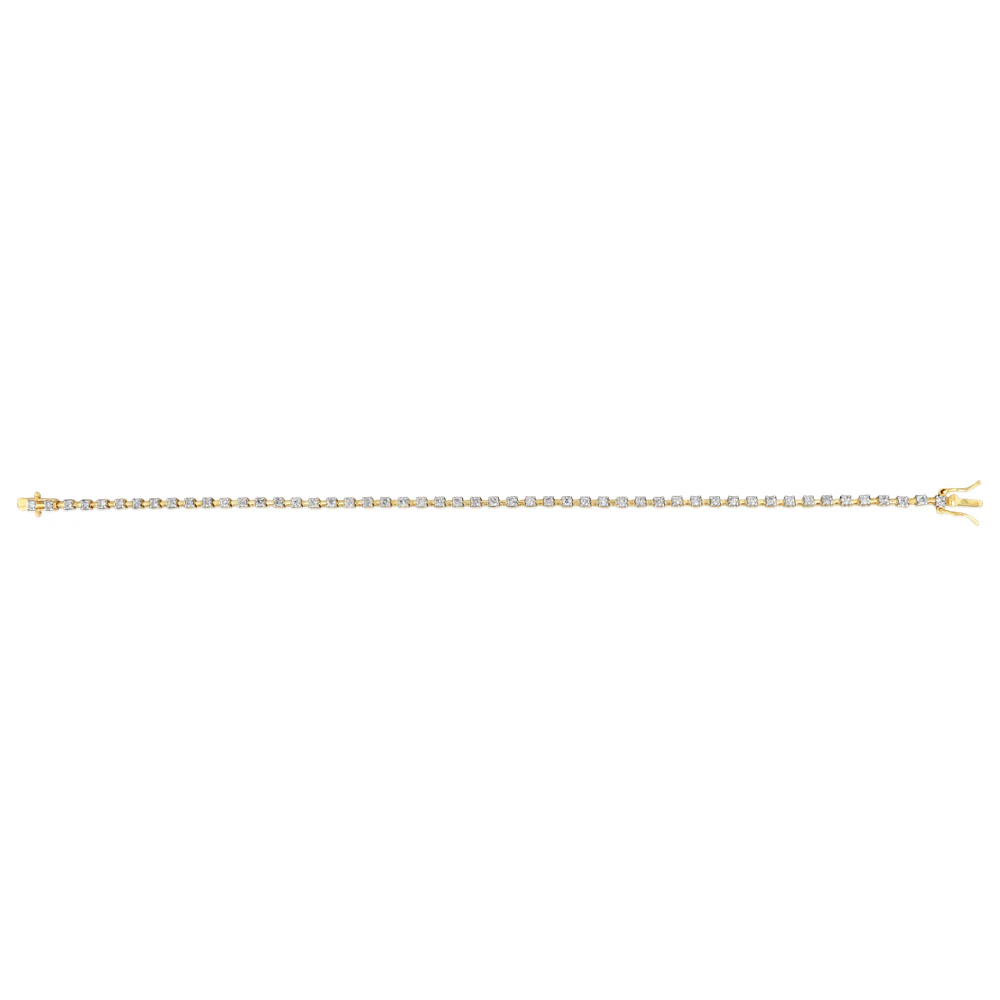 1 Carat Diamond Tennis Bracelet in 9ct Yellow Gold - Image 2