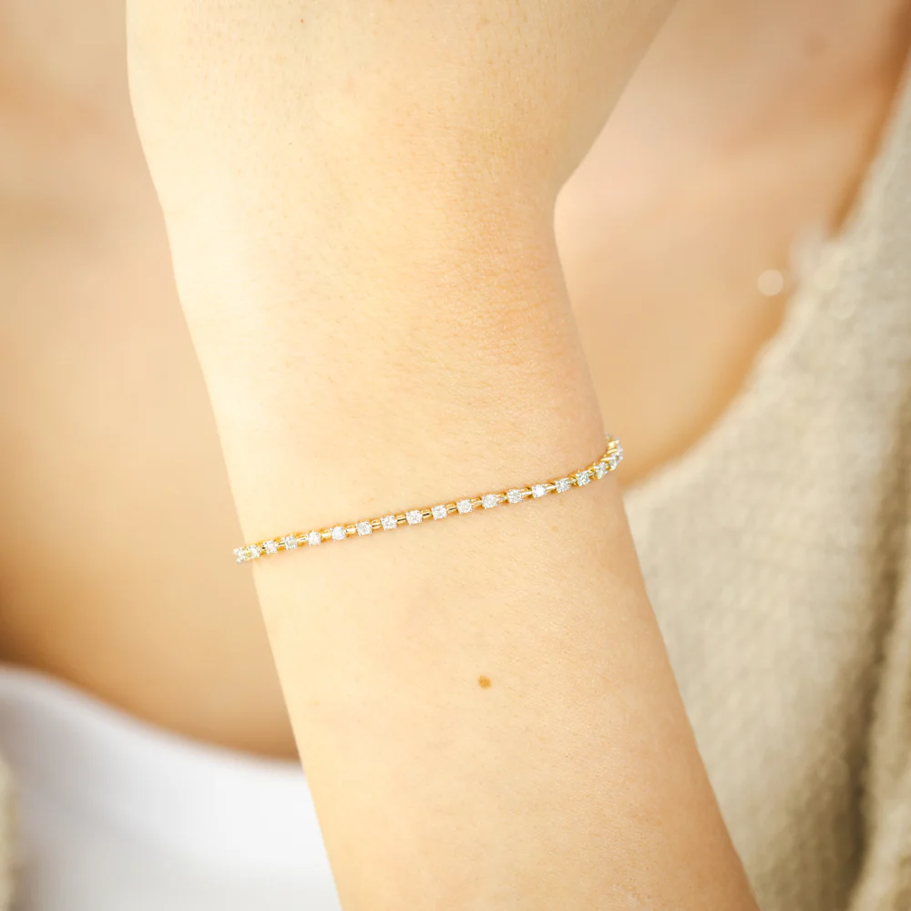 1 Carat Diamond Tennis Bracelet in 9ct Yellow Gold - Image 6