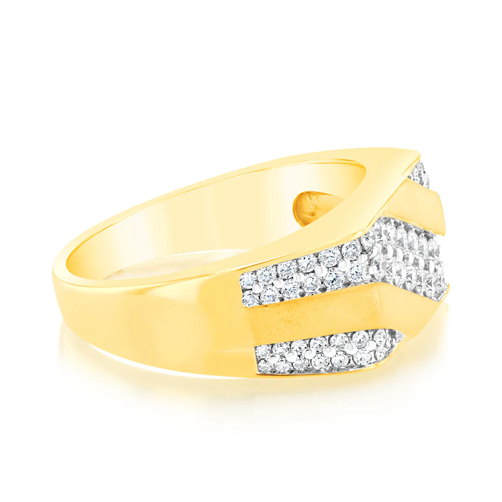1 Carat Luminesce Lab Grown Diamond Gents Ring in 9ct Yellow Gold - Image 2