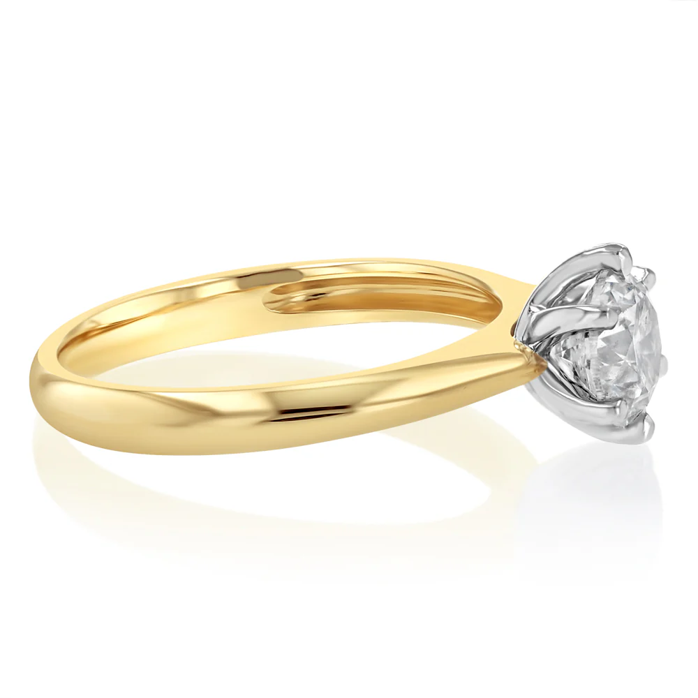 1 Carat Natural Diamond Solitaire Ring in 9ct Yellow Gold - Image 2
