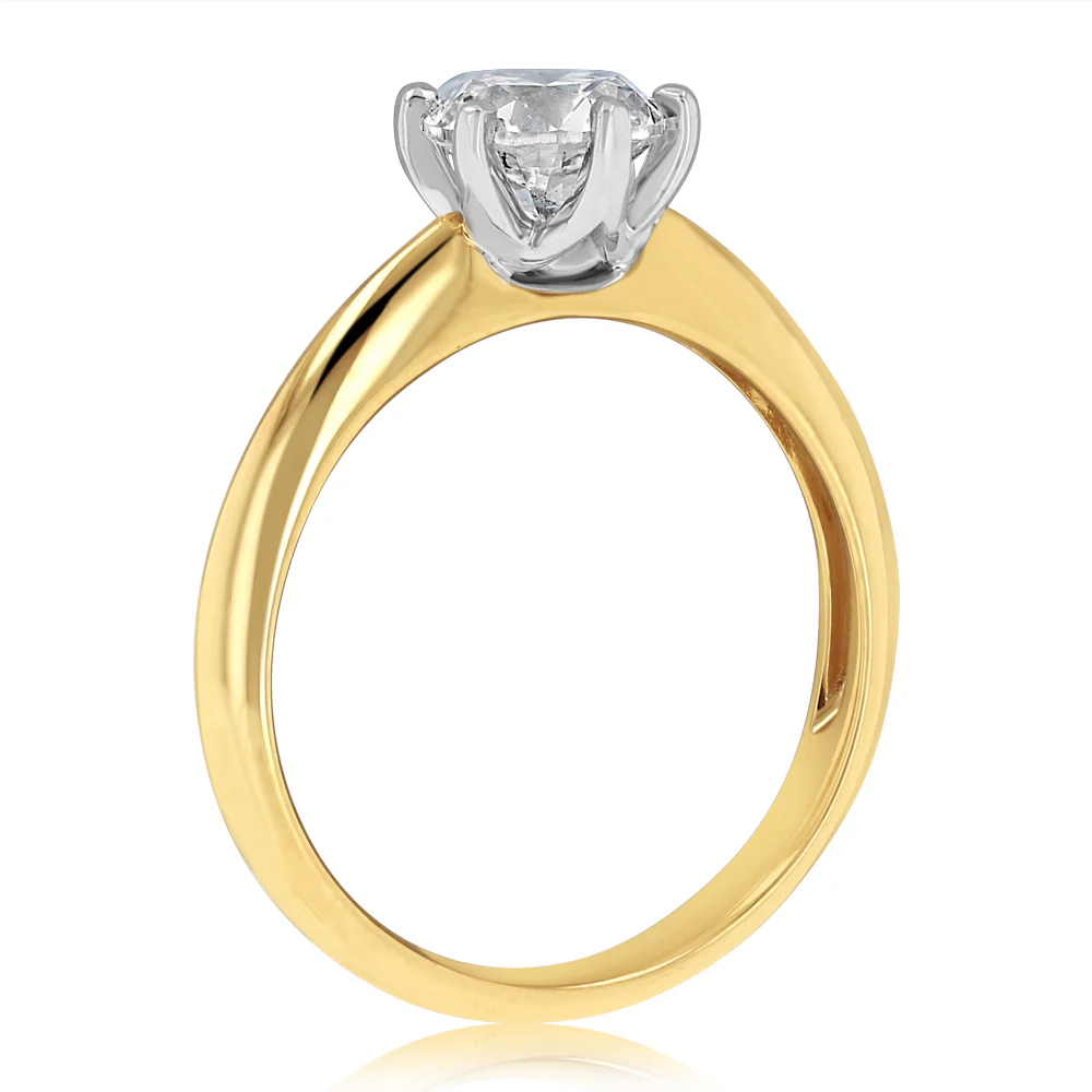 1 Carat Natural Diamond Solitaire Ring in 9ct Yellow Gold - Image 3