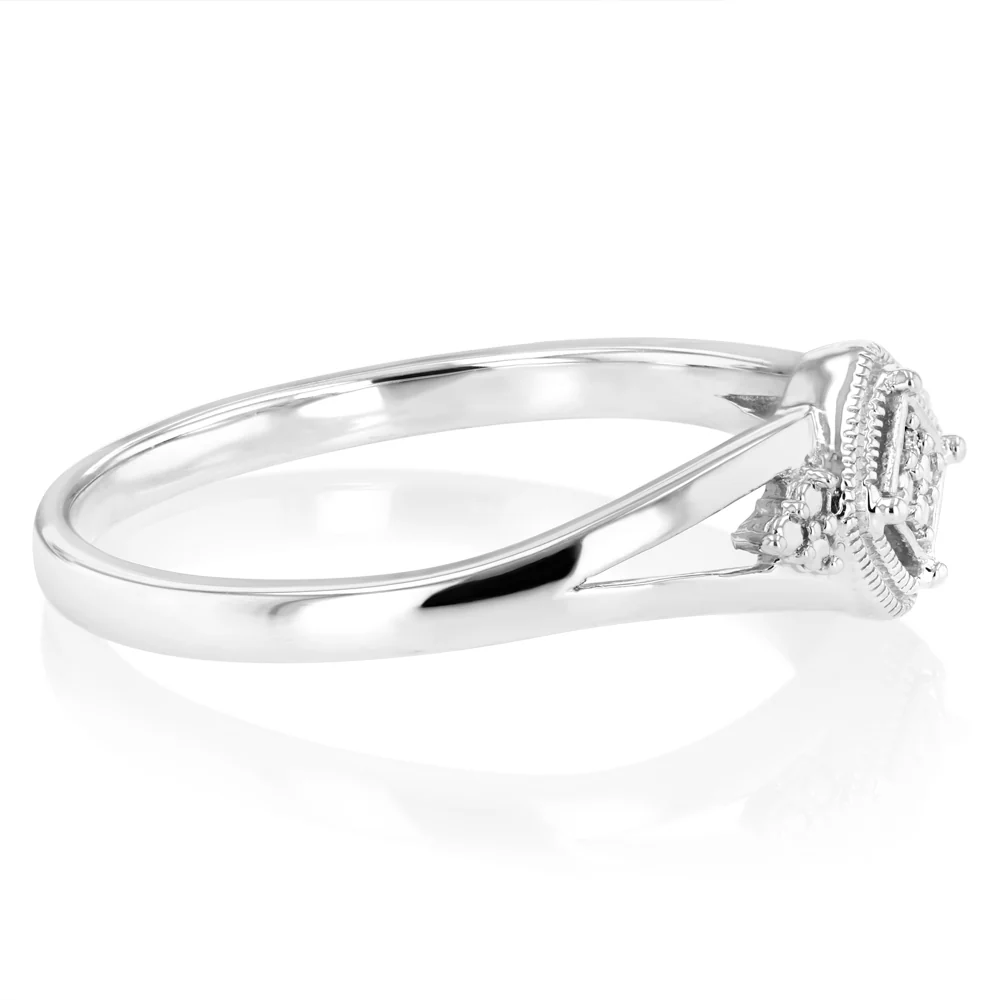 1 Diamond Dress Ring in Sterling Silver - Image 2