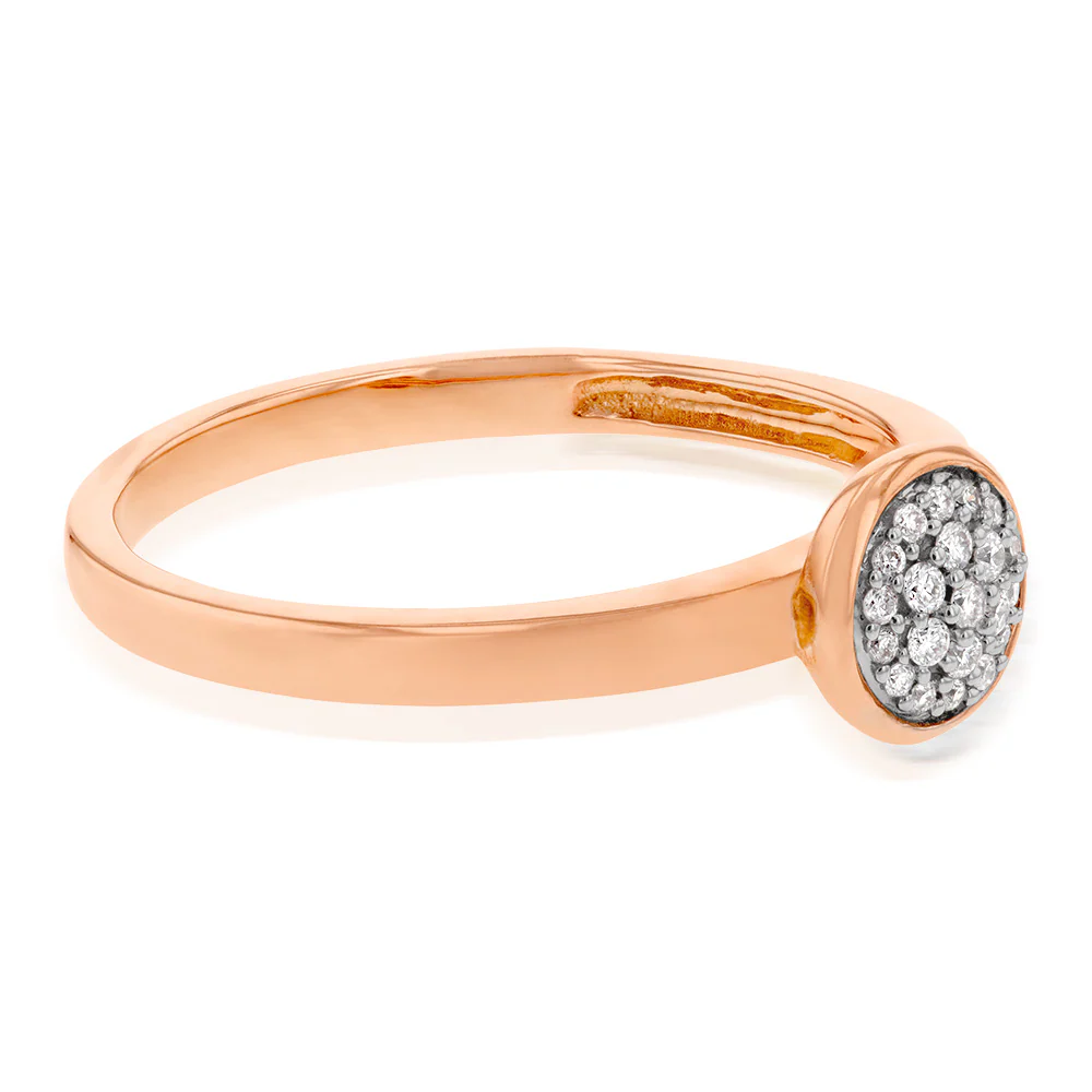 10ct Rose Gold 1/10 Carat Diamond Ring - Image 2