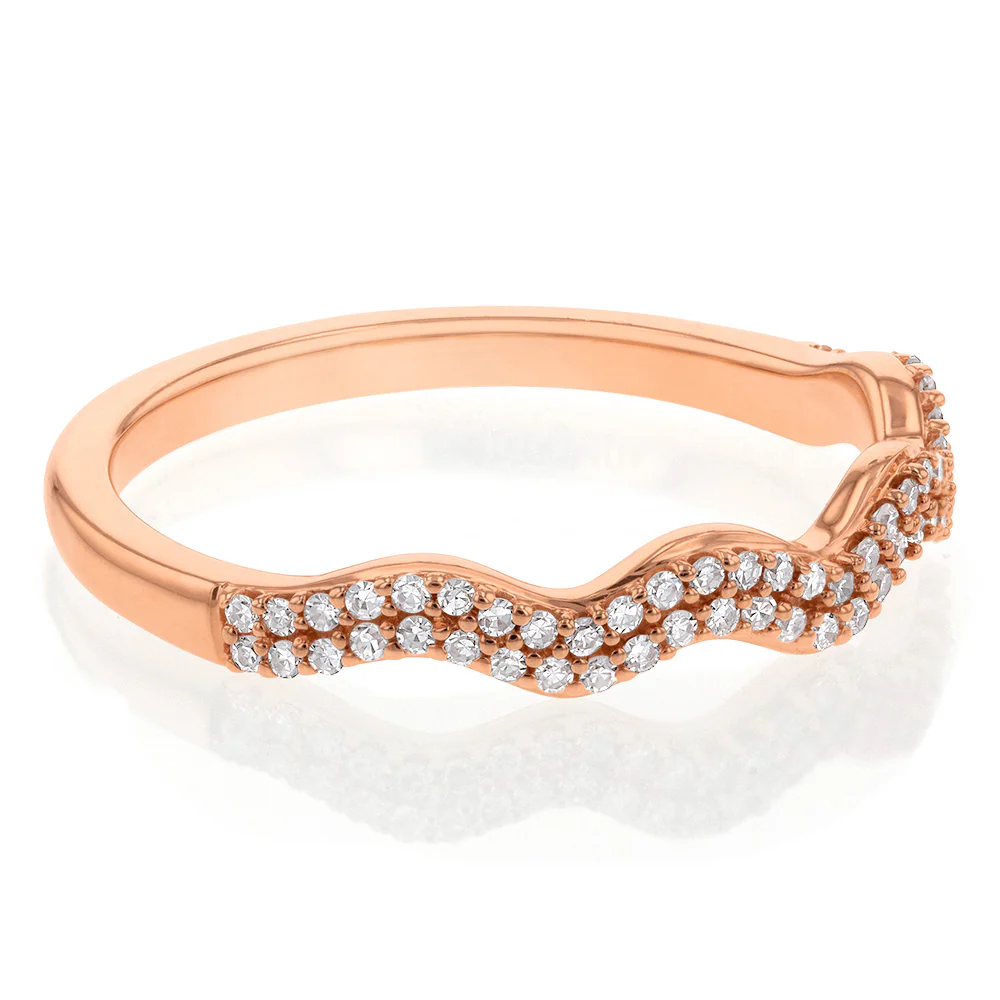 10ct Rose Gold 1/5 Carat Diamond Ring - Image 2