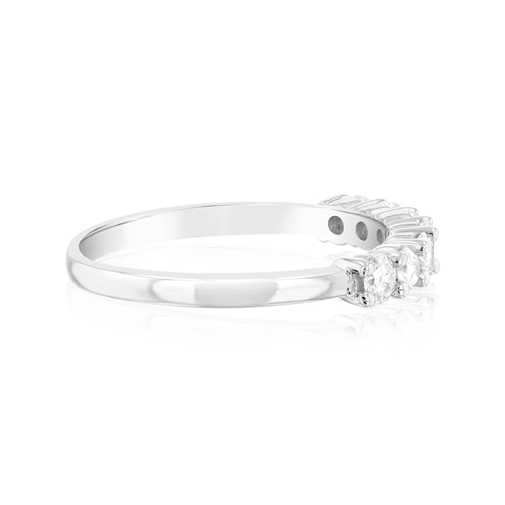 10ct White Gold 0.45 Carat Diamond Eternity Ring with 7Round Brilliant Cut Diamonds - Image 2