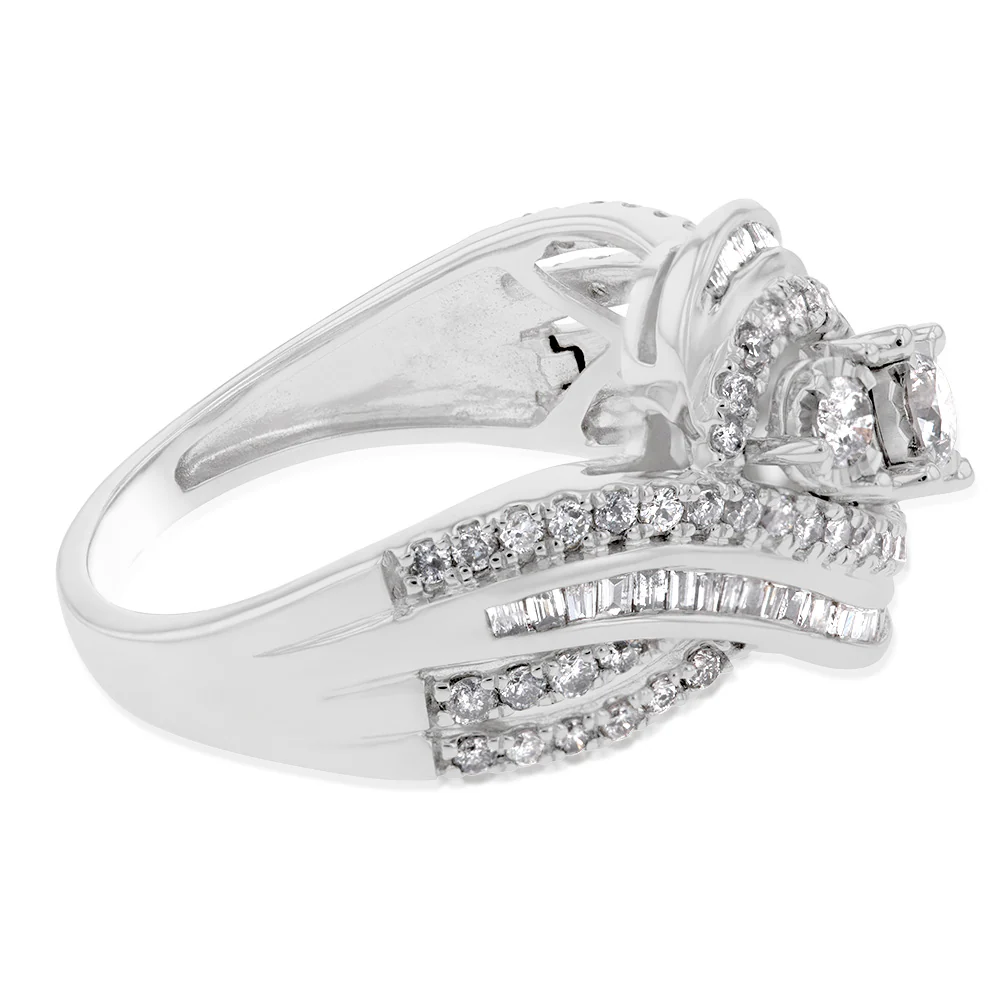 10ct White Gold 1 Carat Diamond Ring - Image 2