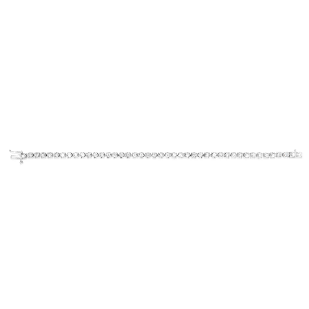 10ct White Gold 2 Carat Diamond Tennis Bracelet - Image 2