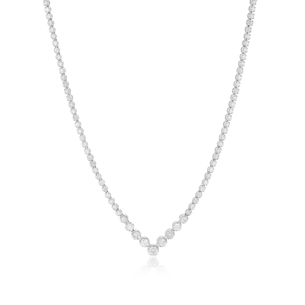 10ct White Gold 3 Carat Diamond On 45cm Chain - Image 3