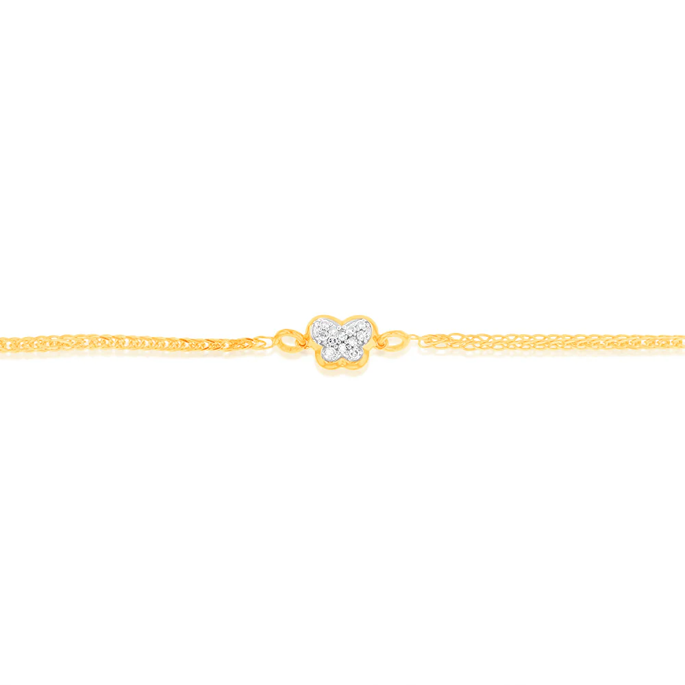 12 Diamonds Fancy Bracelet in Gold Plated Silver - Image 2