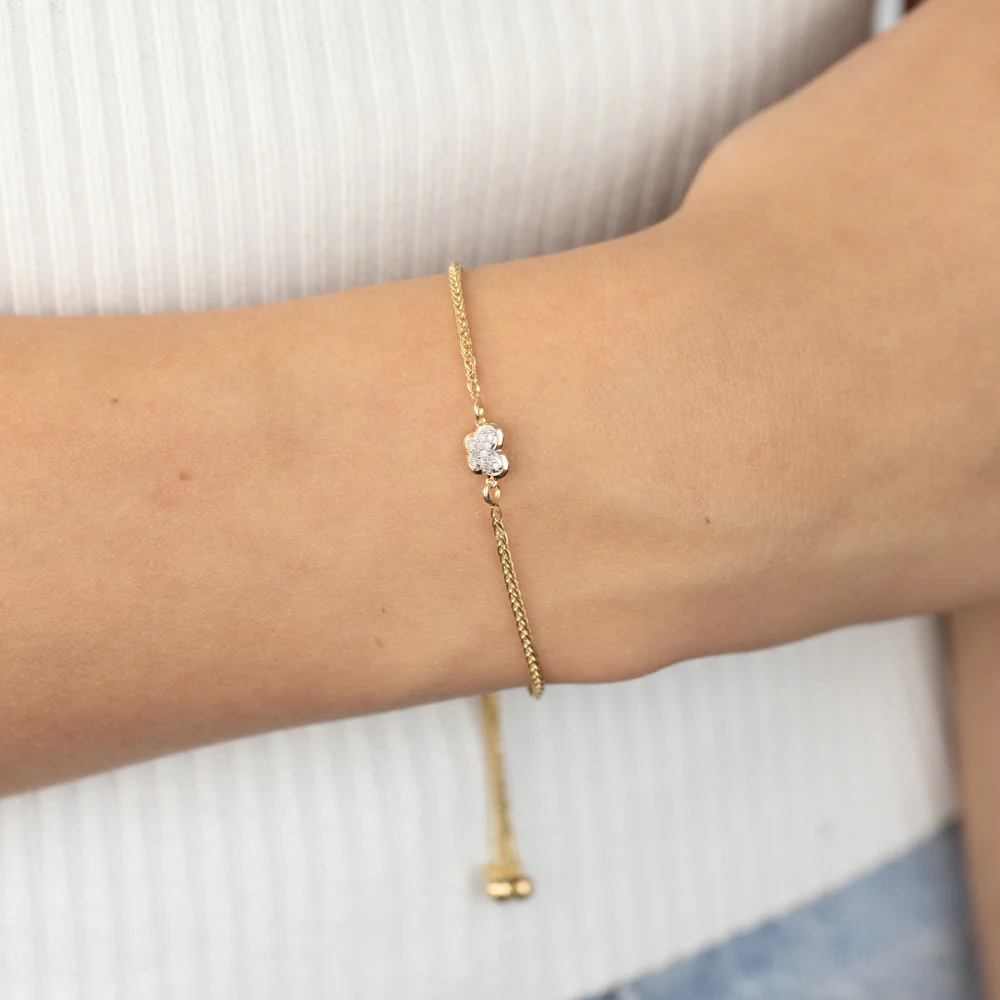 12 Diamonds Fancy Bracelet in Gold Plated Silver - Image 3