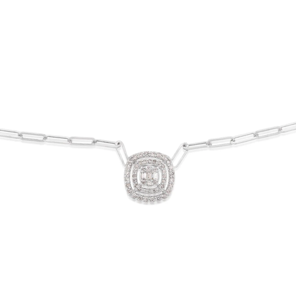 14ct White Gold 1/2 Carat Diamond On 45cm Chain - Image 2