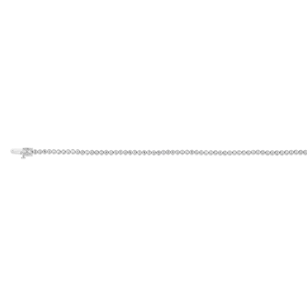 14ct White Gold 1.20 Carat Diamond Tennis Bracelet With 70 Brilliant Diamonds 18cm - Image 2