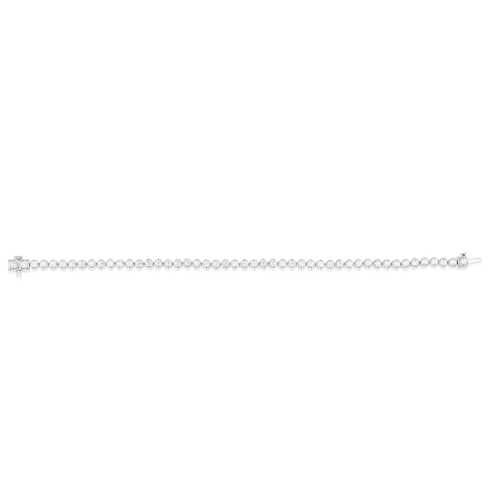 14ct White Gold 3.80 Carats Diamond Tennis Bracelet With 46 Brilliant Diamonds 17.5cm - Image 2
