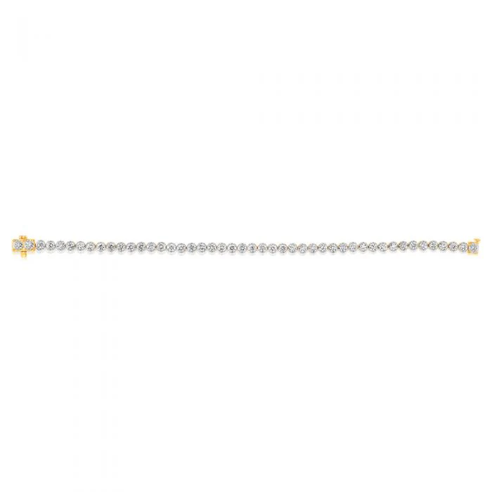 14ct Yellow Gold 3.80Carats Diamond Tennis Bracelet With 46 Brilliant Diamonds 17.5cm - Image 2