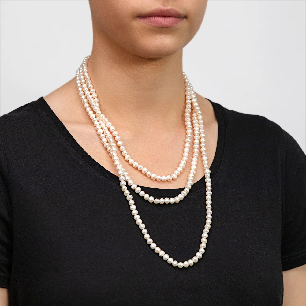 180cm White Freshwater Pearl Strand - Image 2