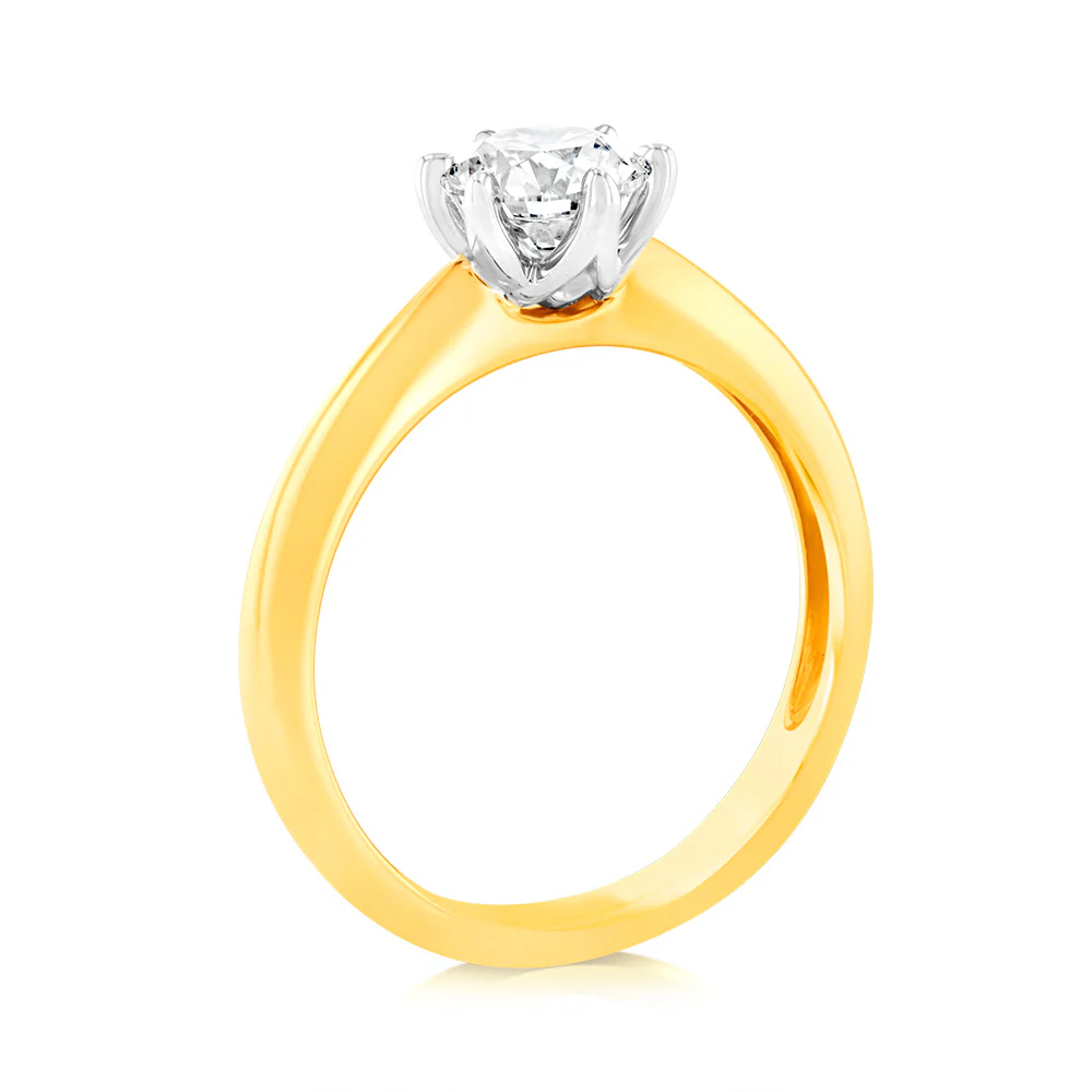 18ct 0.70 Carat Diamond Solitaire Ring with 6 Claw Knife Edge Setting - Image 2