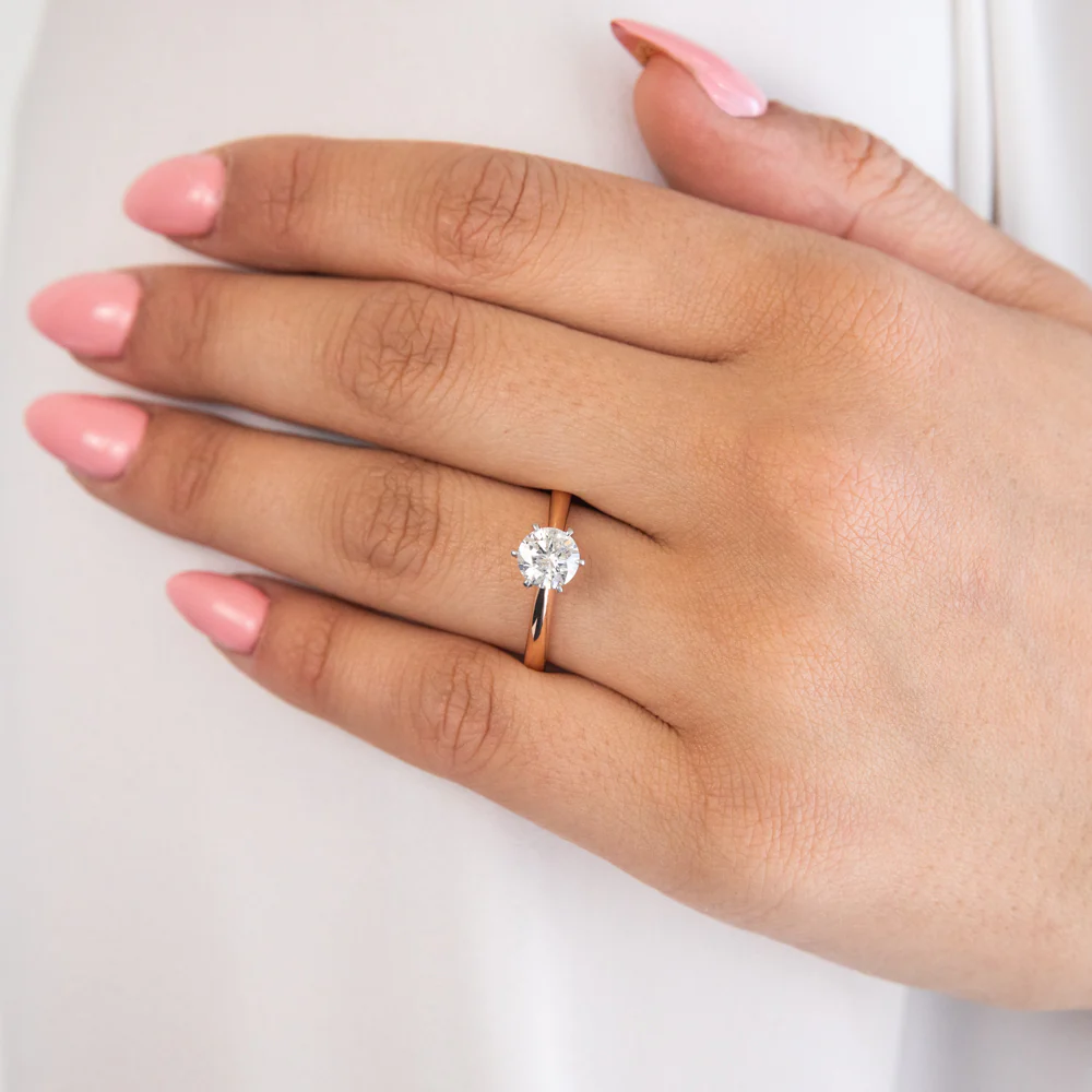 18ct Rose Gold Solitaire Ring With 1 Carat Diamond - Image 2