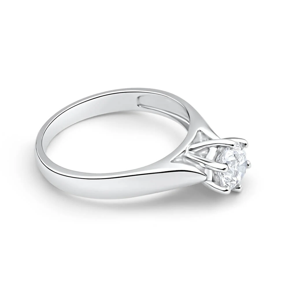 18ct White Gold 0.70 Carat GI Colour SI Clarity Certified Diamond Ring - Image 2