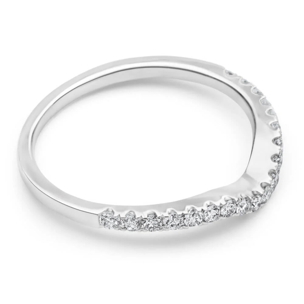18ct White Gold 'Carina' Contour Ring With 0.2 Carats Of Diamonds - Image 2