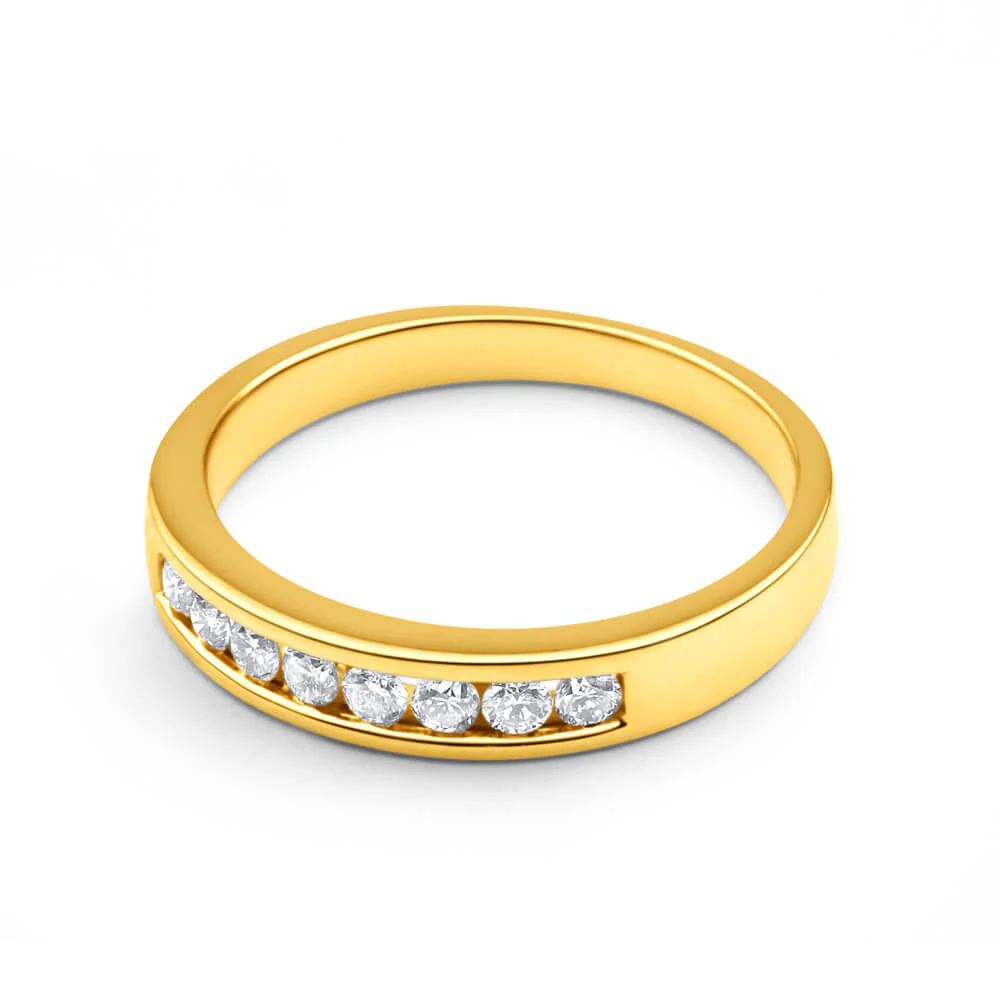 18ct Yellow Gold 1/5 Carat Diamond Ring With 8 Diamonds - Image 2