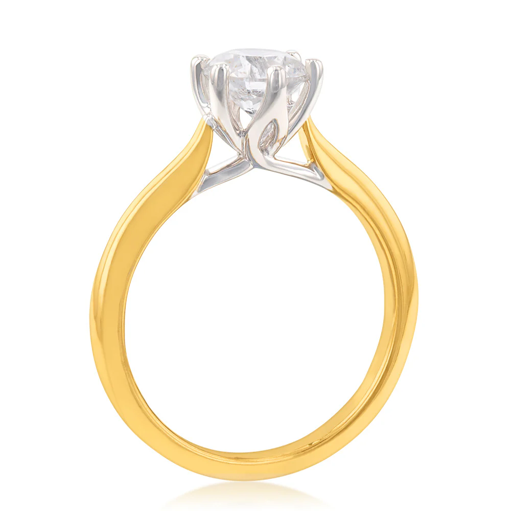 18ct Yellow Gold 1 Carat Diamond Solitaire Ring - Image 2