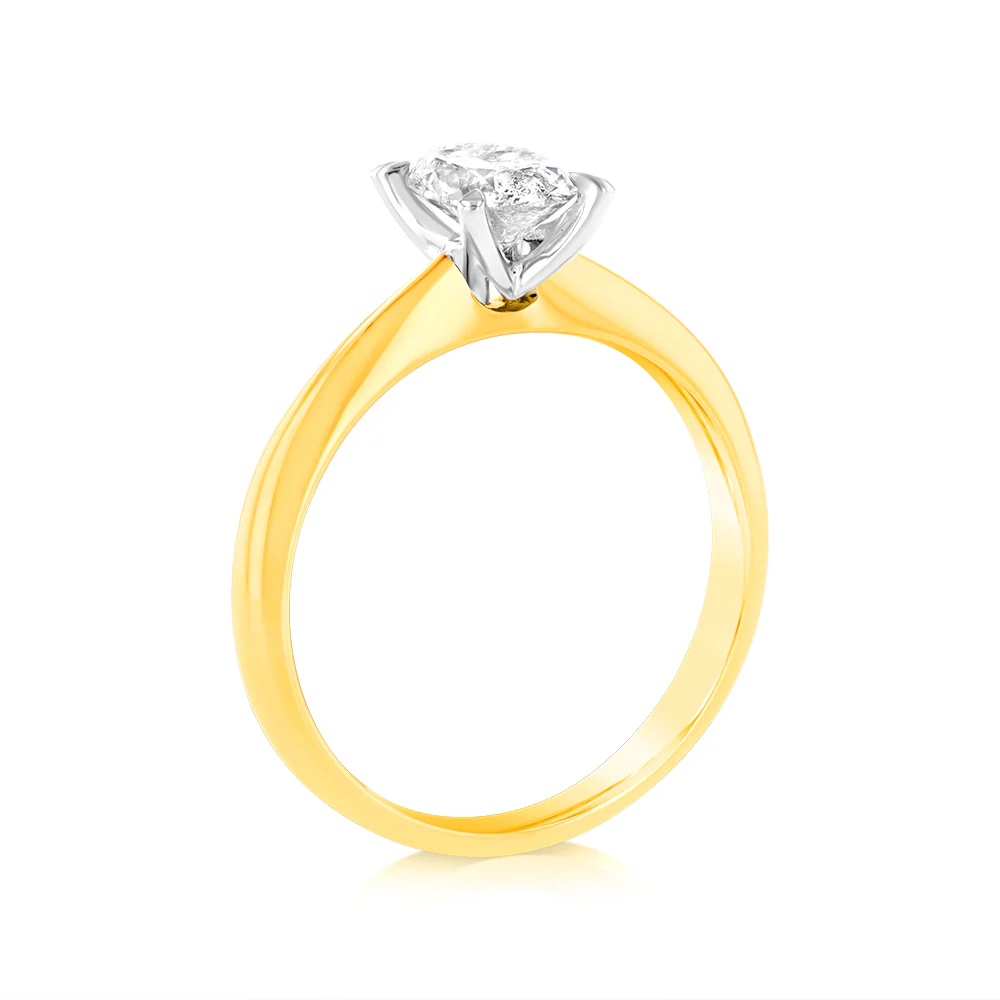 18ct Yellow Gold Diamond Ring With 1 Carat Oval Diamond - Image 2