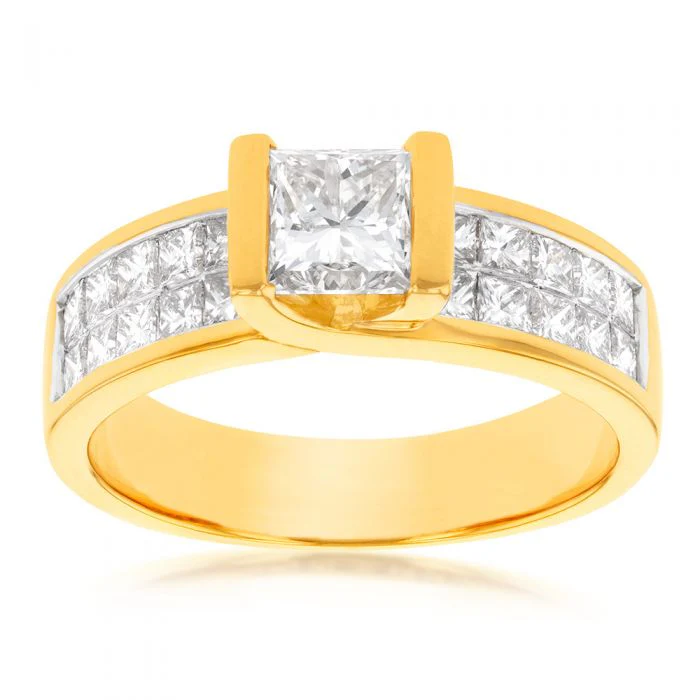 18ct Yellow Gold 'Princess Celia' Ring With 2 Carats Of Diamonds - Image 2