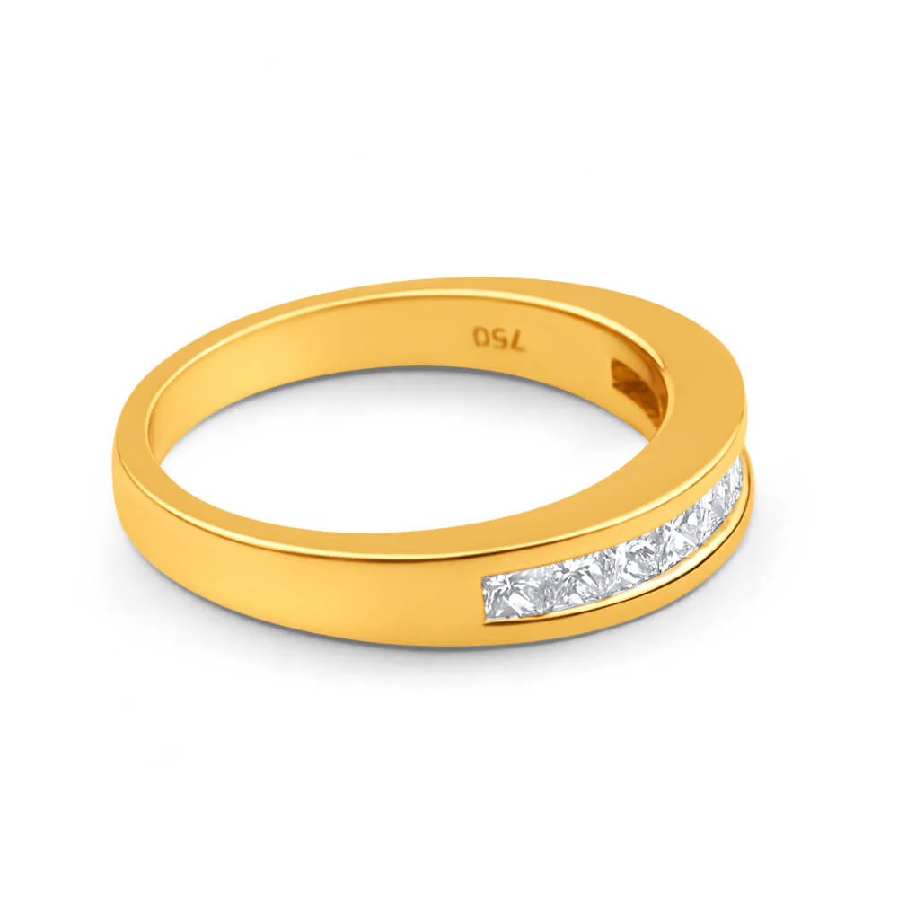 18ct Yellow Gold Ring With 0.5 Carats Of Princess Cut Diamonds - Image 2